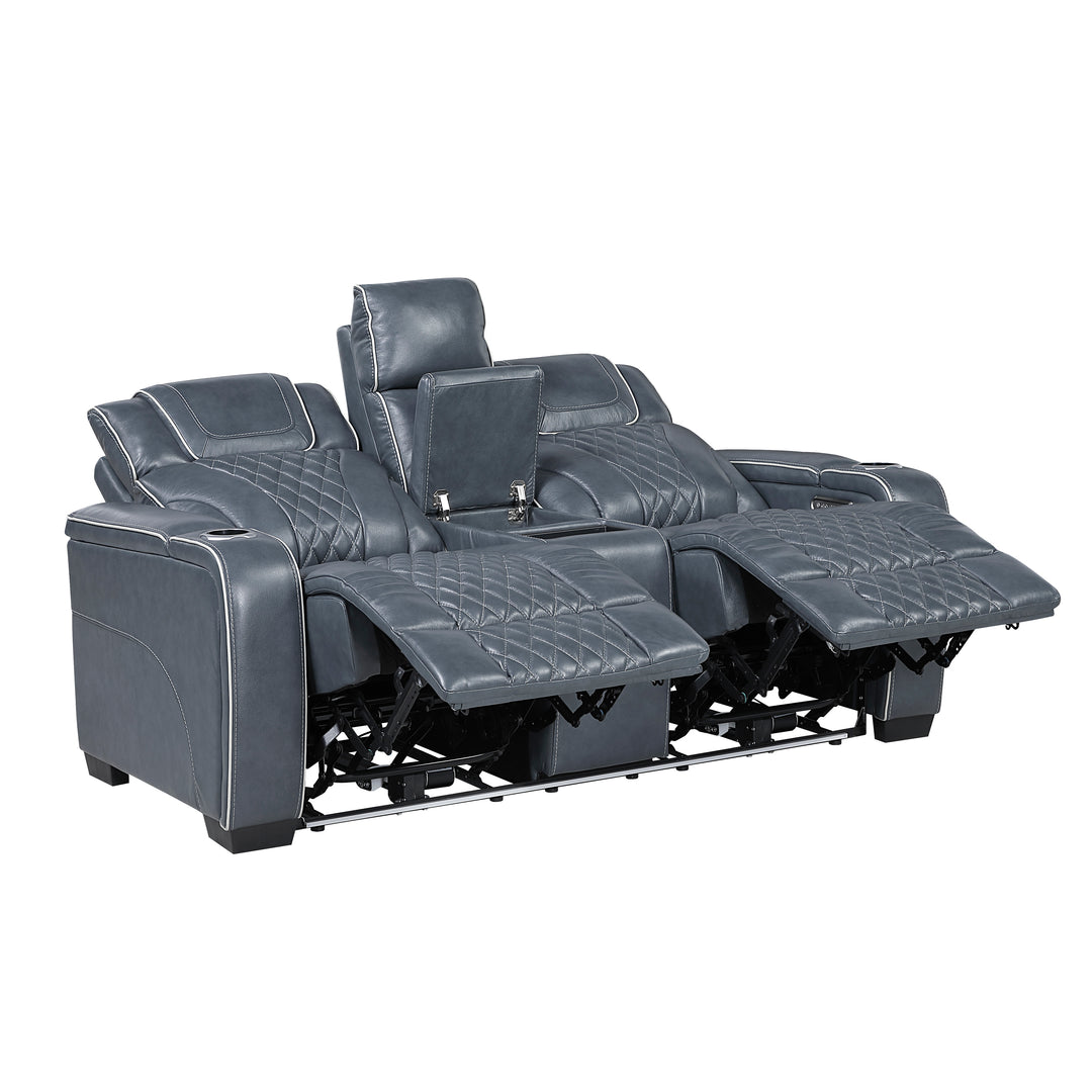Apex Power Triple Leather Power Reclining Sofa & Loveseat with Air Massage and Heat