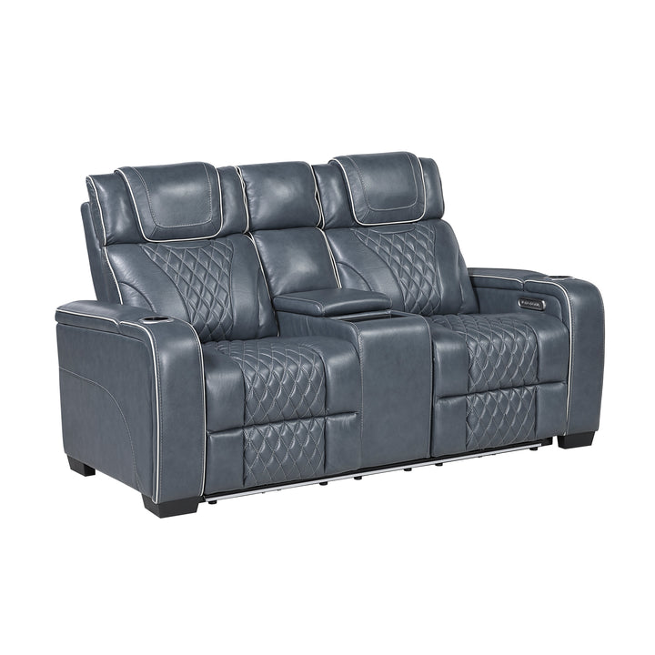 Apex Power Triple Leather Power Reclining Sofa &amp; Loveseat with Air Massage and Heat