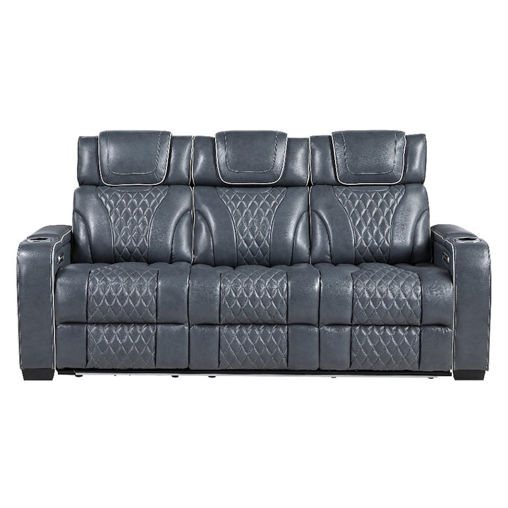 Apex Power Triple Leather Power Reclining Sofa &amp; Loveseat with Air Massage and Heat