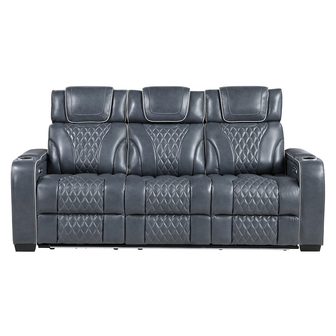 Apex Power Triple Leather Power Reclining Sofa & Loveseat with Air Massage and Heat