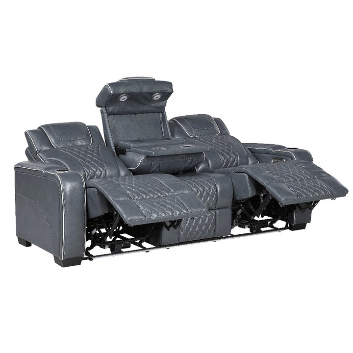 Apex Power Triple Leather Power Reclining Sofa &amp; Loveseat with Air Massage and Heat