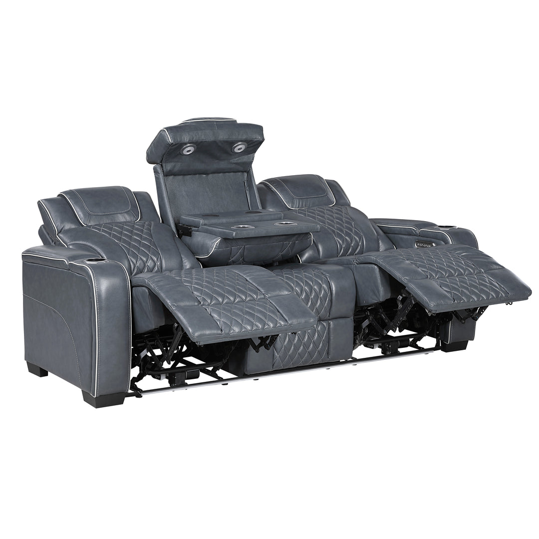 Apex Power Triple Leather Power Reclining Sofa & Loveseat with Air Massage and Heat