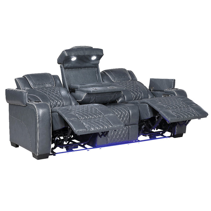 Apex Power Triple Leather Power Reclining Sofa &amp; Loveseat with Air Massage and Heat