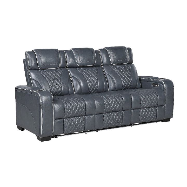 Apex Power Triple Leather Power Reclining Sofa &amp; Loveseat with Air Massage and Heat