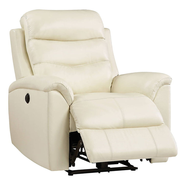 Ava - Power Motion Recliner - Beige Top Grain Leather Match
