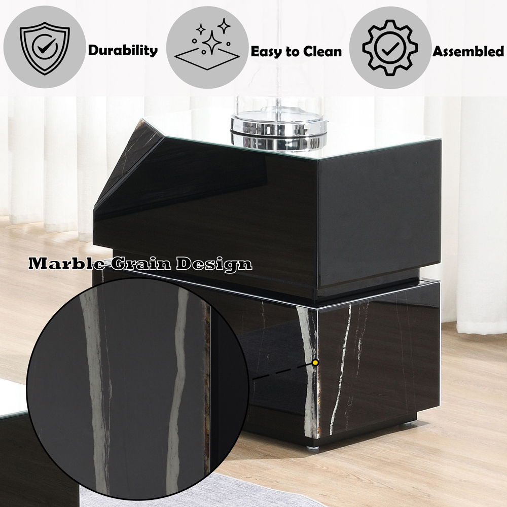 Drisana - End Table - Black Mirrored