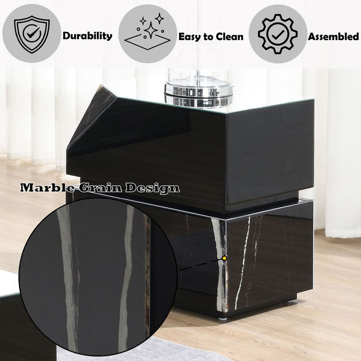 Drisana - End Table - Black Mirrored