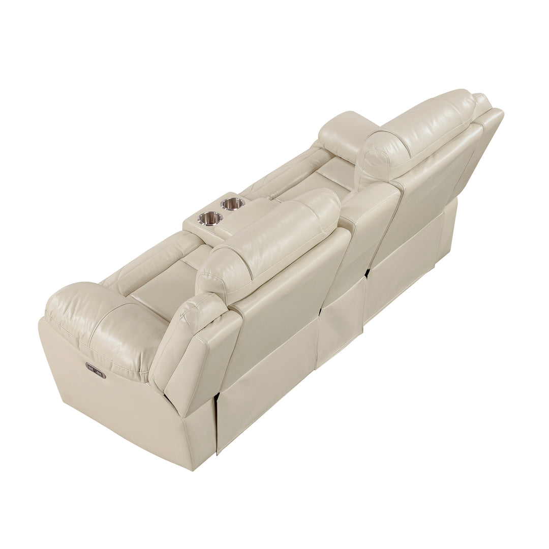 Huron Power Double Reclining Love Seat with Center Console, Wireless Speakers, LED and Charging Ports