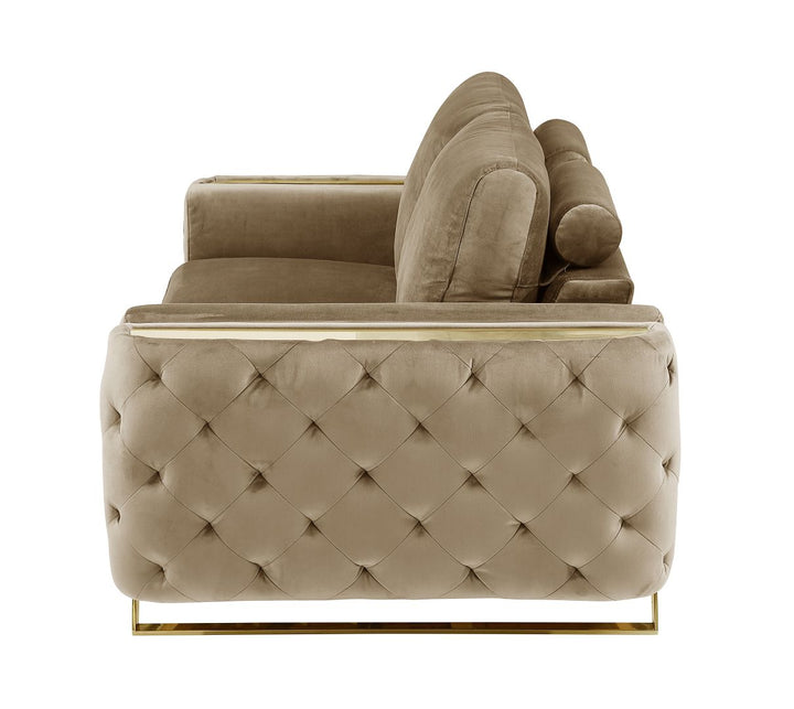 DivanItalia 1051 Loveseat in Velvet Fabric - Dark Gray