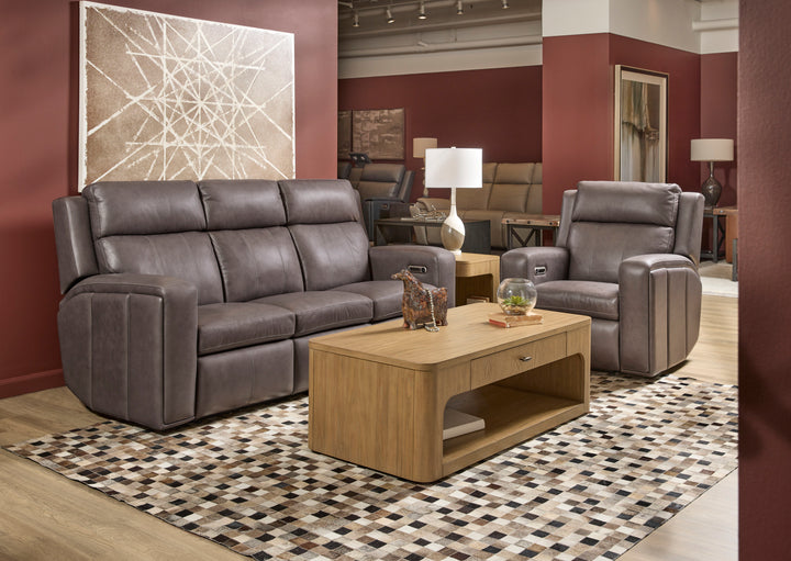 Wyatt Leather Power Recliner with Power Headrest &amp; Lumbar