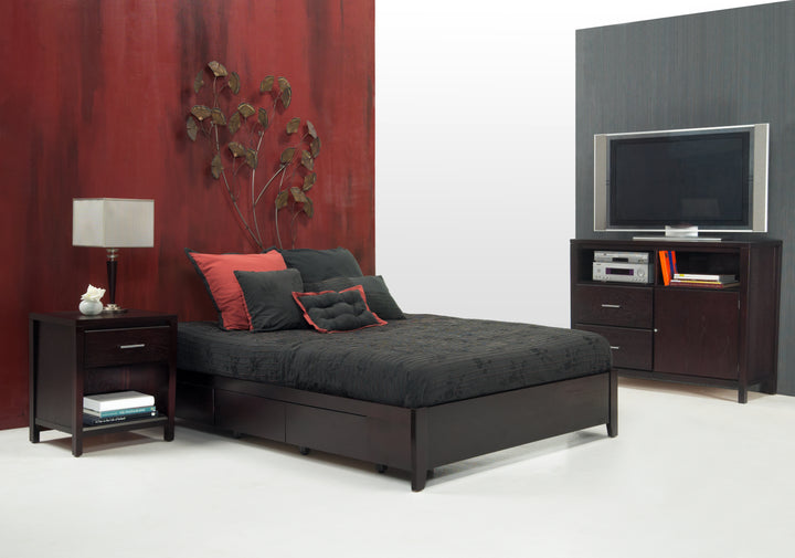 Modus Furniture Sp23D5 Simple Wood Storage Bed In Espresso