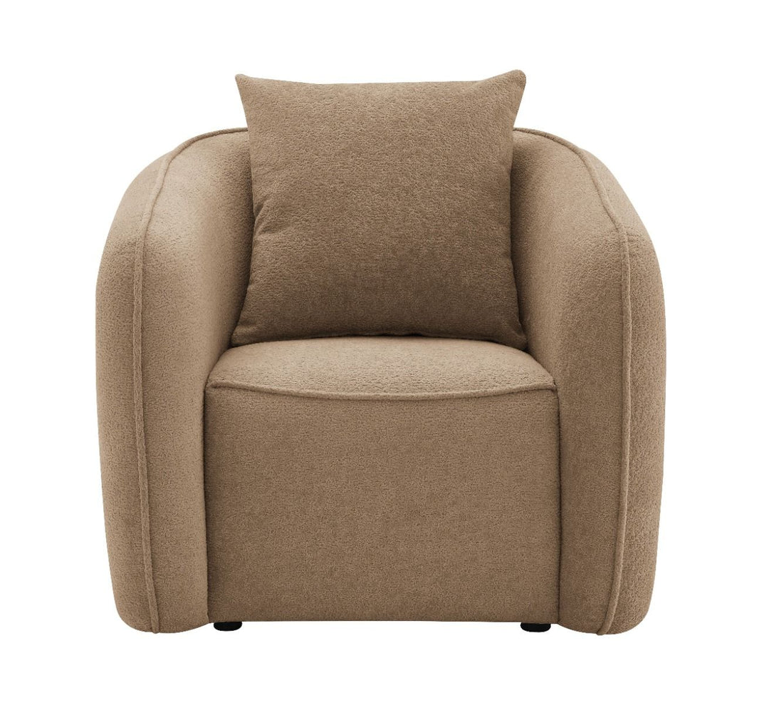 Keith - Chair With Pillow - Brown Chenille
