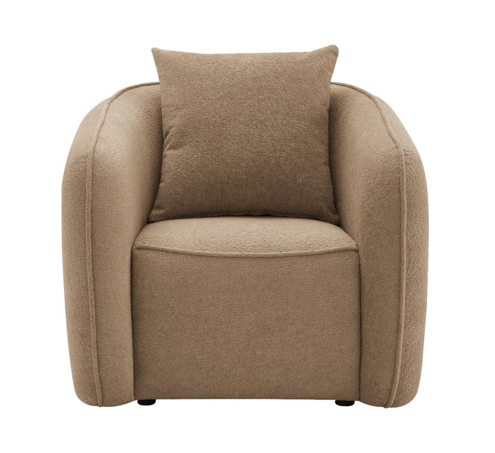 Keith - Chair With Pillow - Brown Chenille