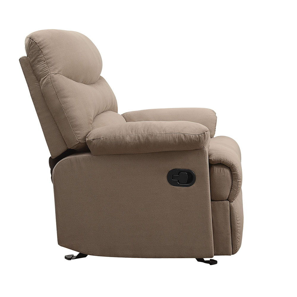 Arcadia - Motion Recliner - Light Brown Microfiber