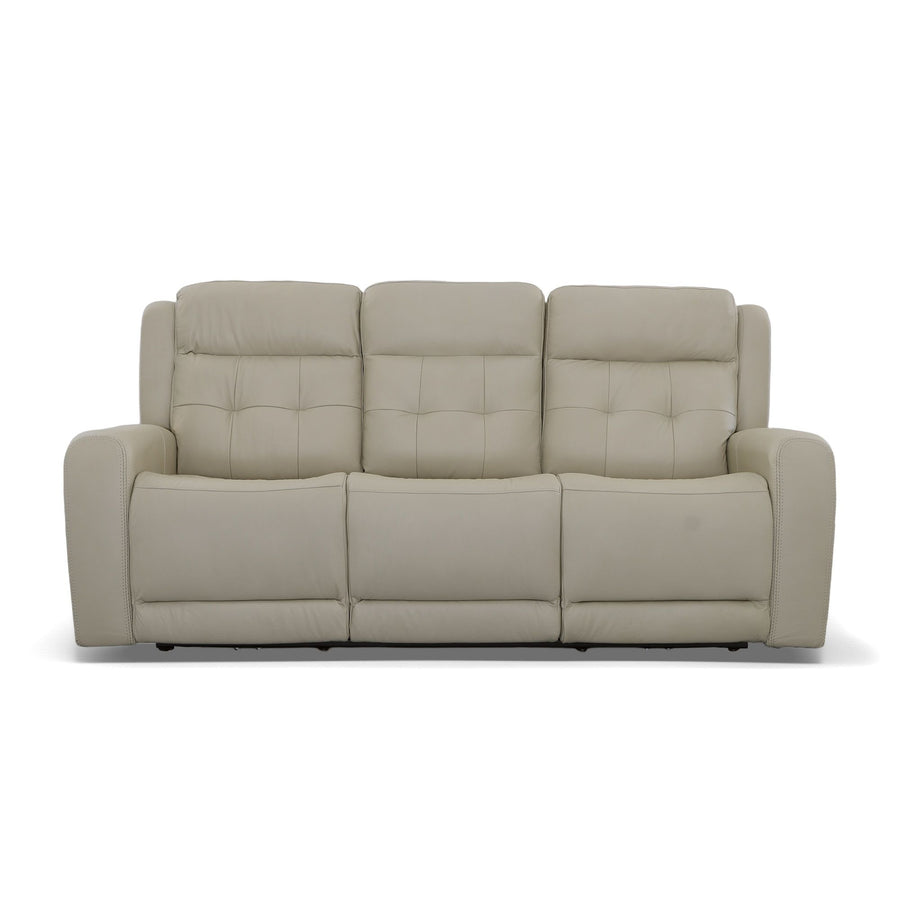 Flexsteel 1480-62PH-00911 Grant  Power Reclining Sofa With Power Headrests  Ivory