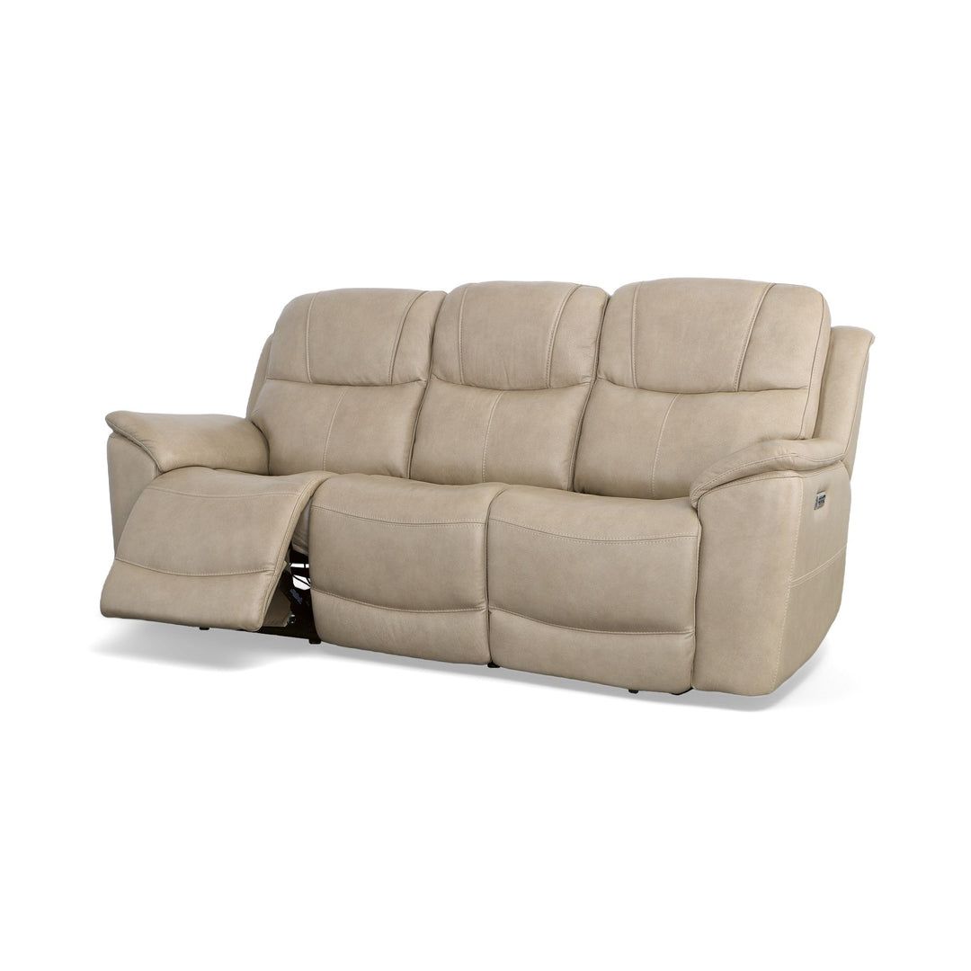 Flexsteel 1783-62PH-63301 Crew  Power Reclining Sofa With Power Headrests & Lumbar  Pebble