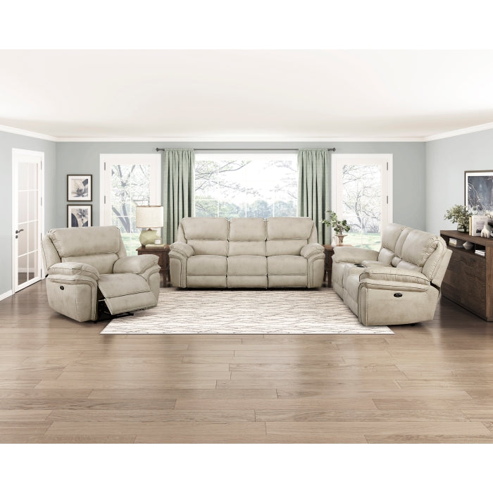 Power Double Reclining Sofa - Sand