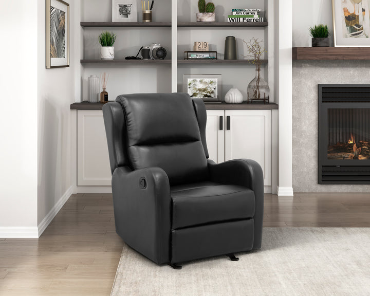 Durant Black Faux Leather Glider Reclining Chair