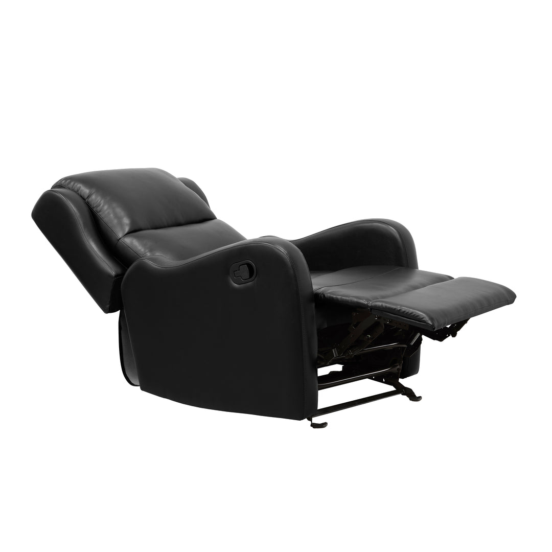 Durant Black Faux Leather Glider Reclining Chair