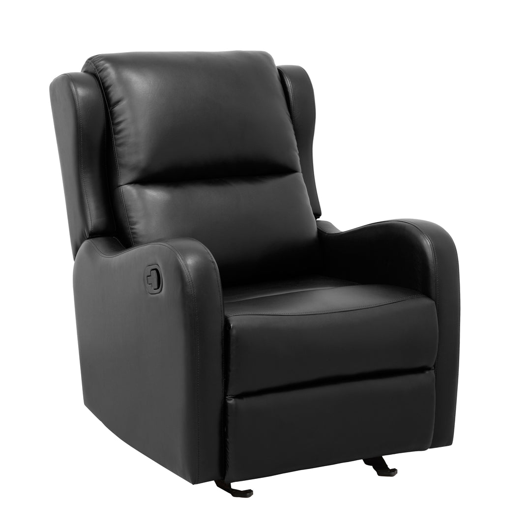 Durant Black Faux Leather Glider Reclining Chair