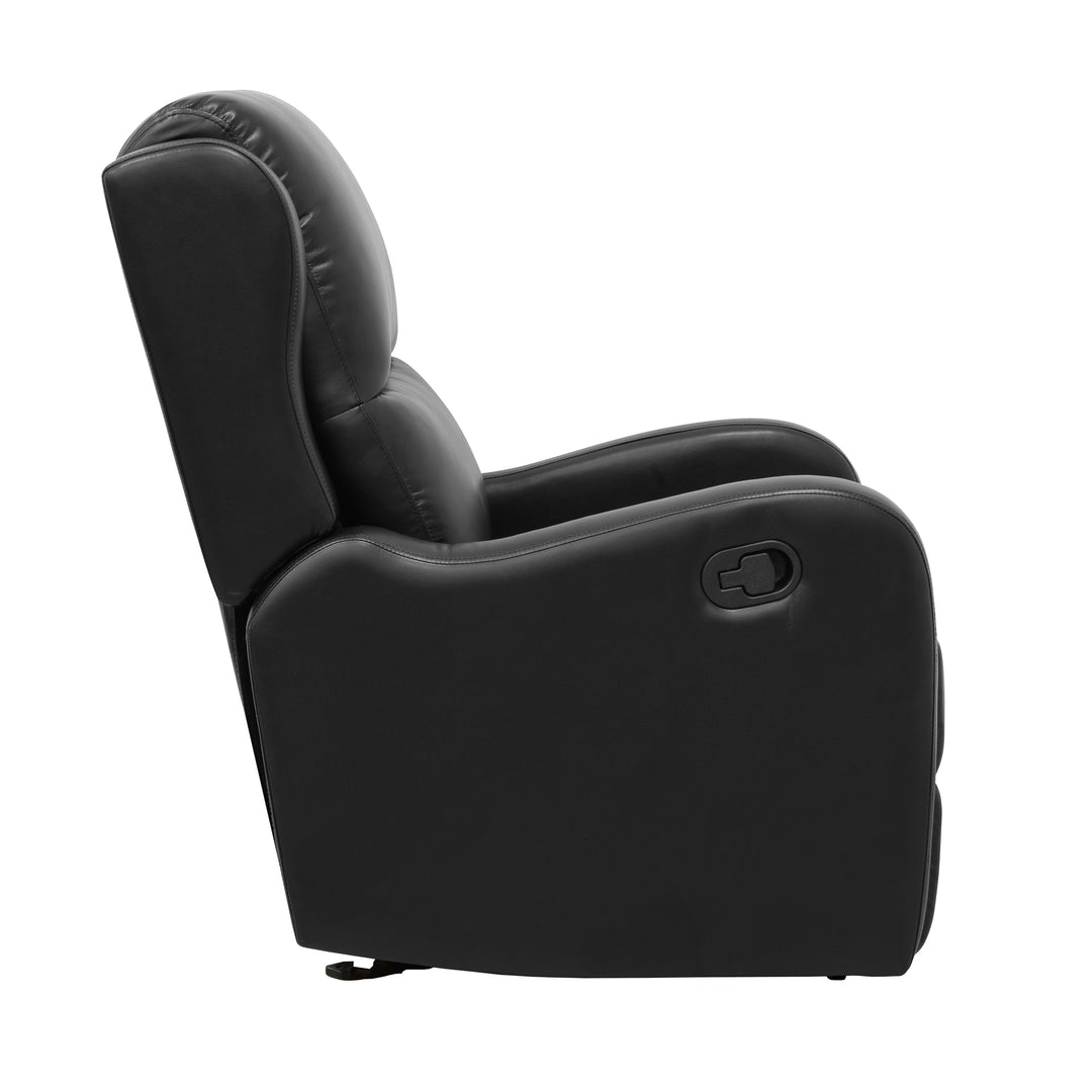 Durant Black Faux Leather Glider Reclining Chair
