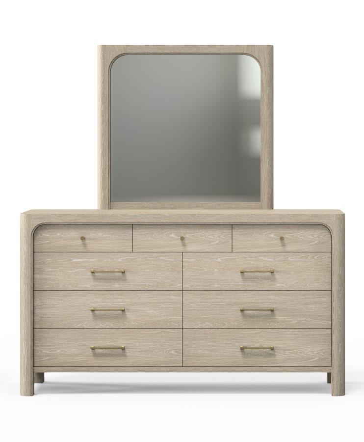 Coaster Furniture Solano - 9-Drawer Bedroom Dresser With Mirror - Weathered Mango