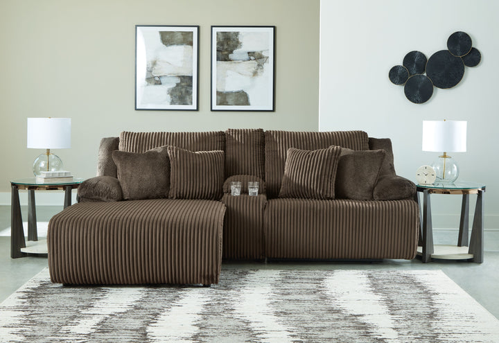 Top Tier - 3-Piece Reclining Sectional Sofa With Laf Press Back Chaise - Chocolate by Ashley Furniture product image