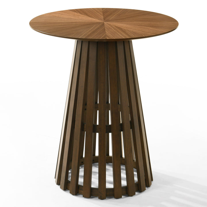 Weiss  Mid-Century Modern Walnut Round Bar Table