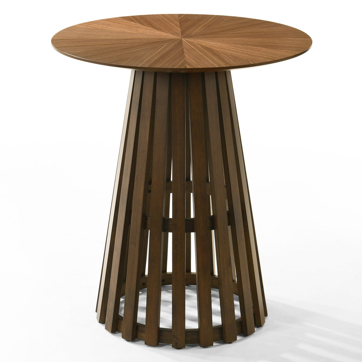 Weiss - Mid-Century Modern Walnut Round Bar Table - View 2