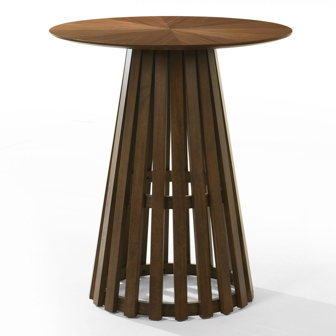 Weiss - Mid-Century Modern Walnut Round Bar Table