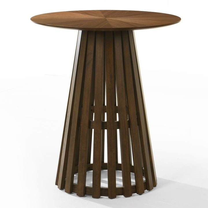 Weiss - Mid-Century Modern Walnut Round Bar Table