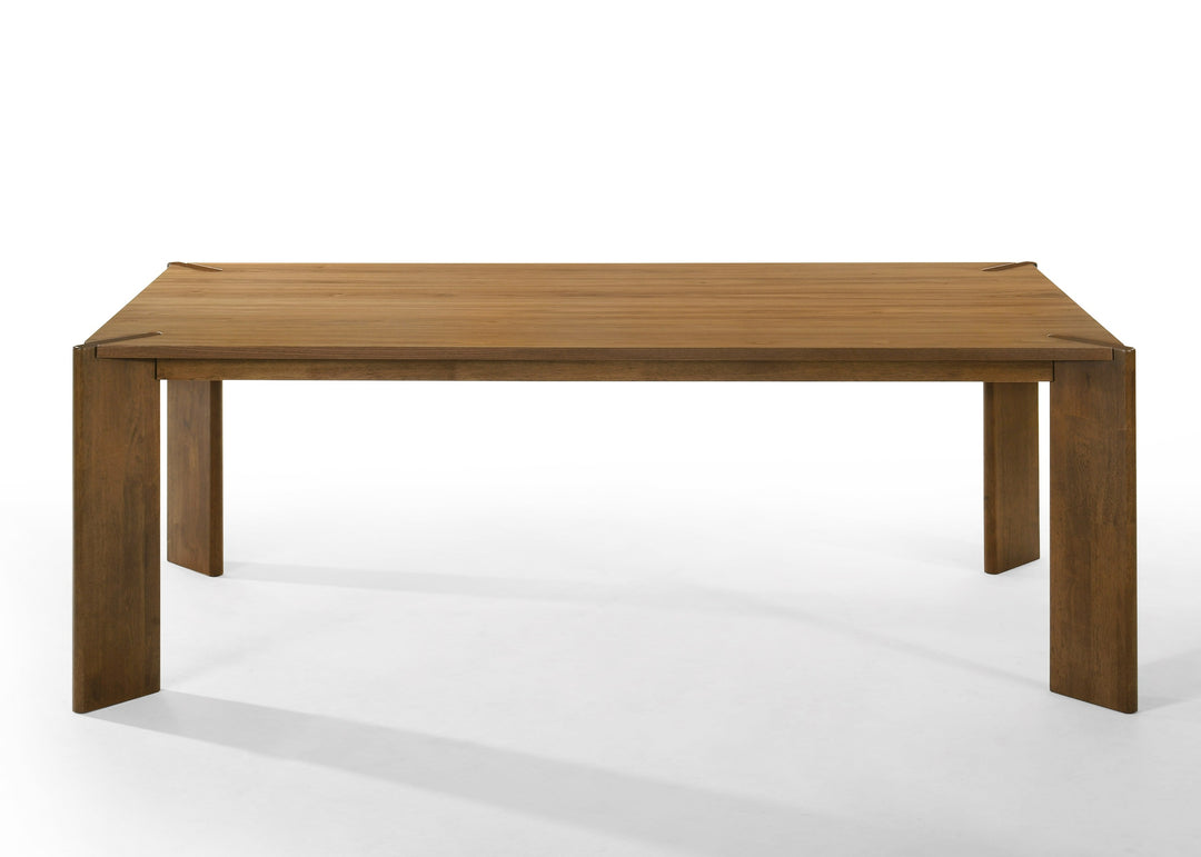 Edelman - Mid-Century Modern Brown Leatherette  Walnut Dining Set