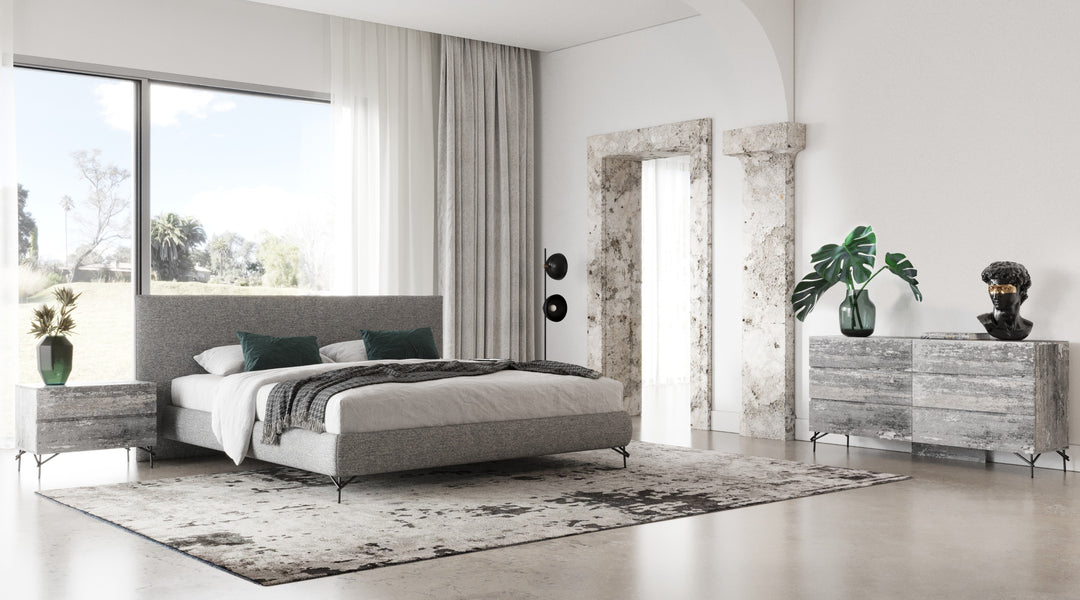Aria - Italian Modern Multi Grey 4-Piece Bedroom Set