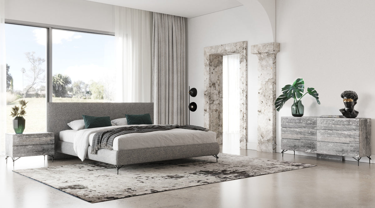 Aria - Italian Modern Multi Grey 4-Piece Bedroom Set