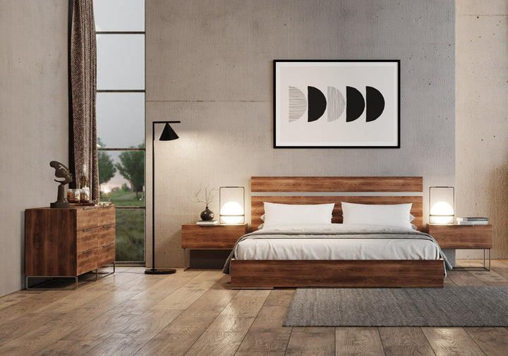 Lorenzo Italian Modern Light Oak 4-Piece Bedroom Set