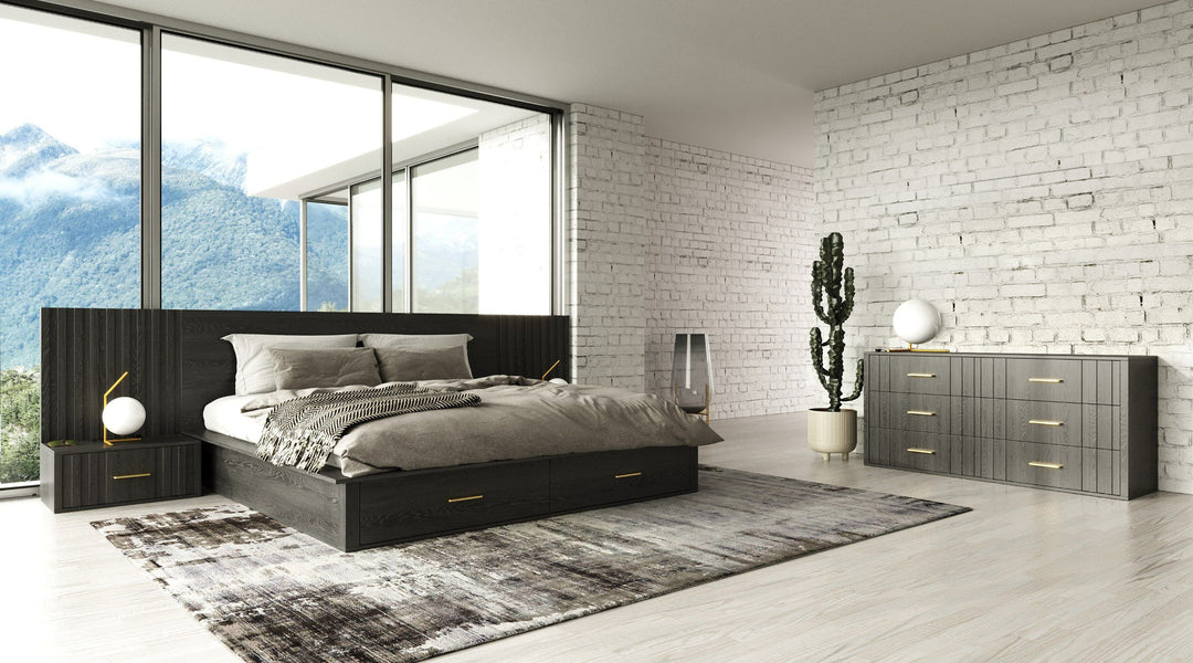 Manchester- Contemporary Dark Grey 4-Piece Bedroom Set