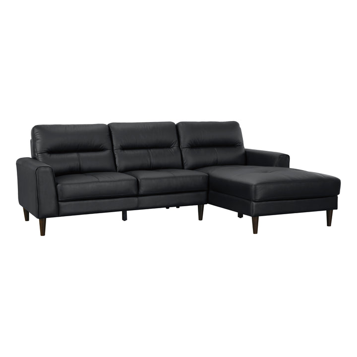 Lewes Black 2-Piece Sectional with Right Chaise