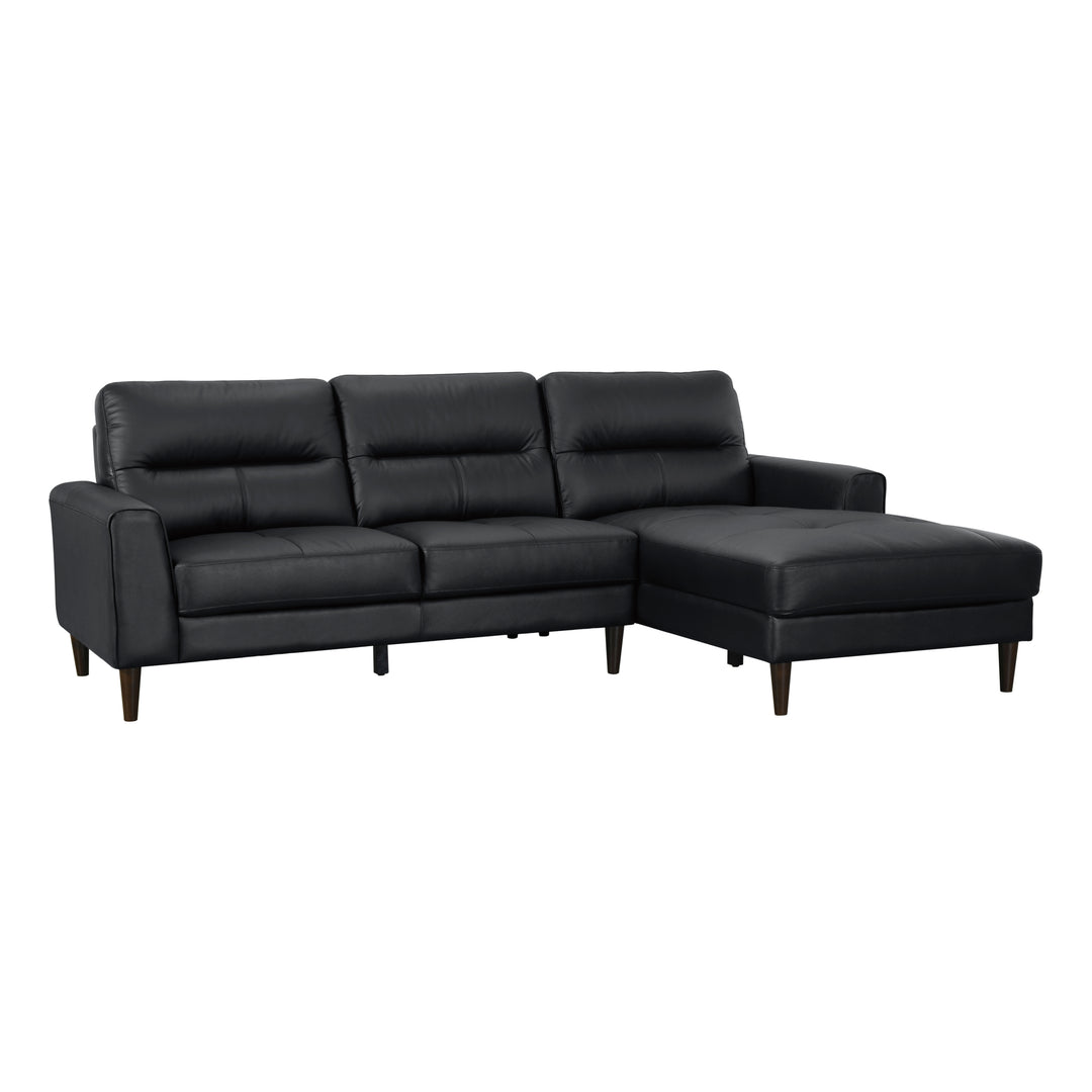 Lewes Black 2-Piece Sectional with Right Chaise