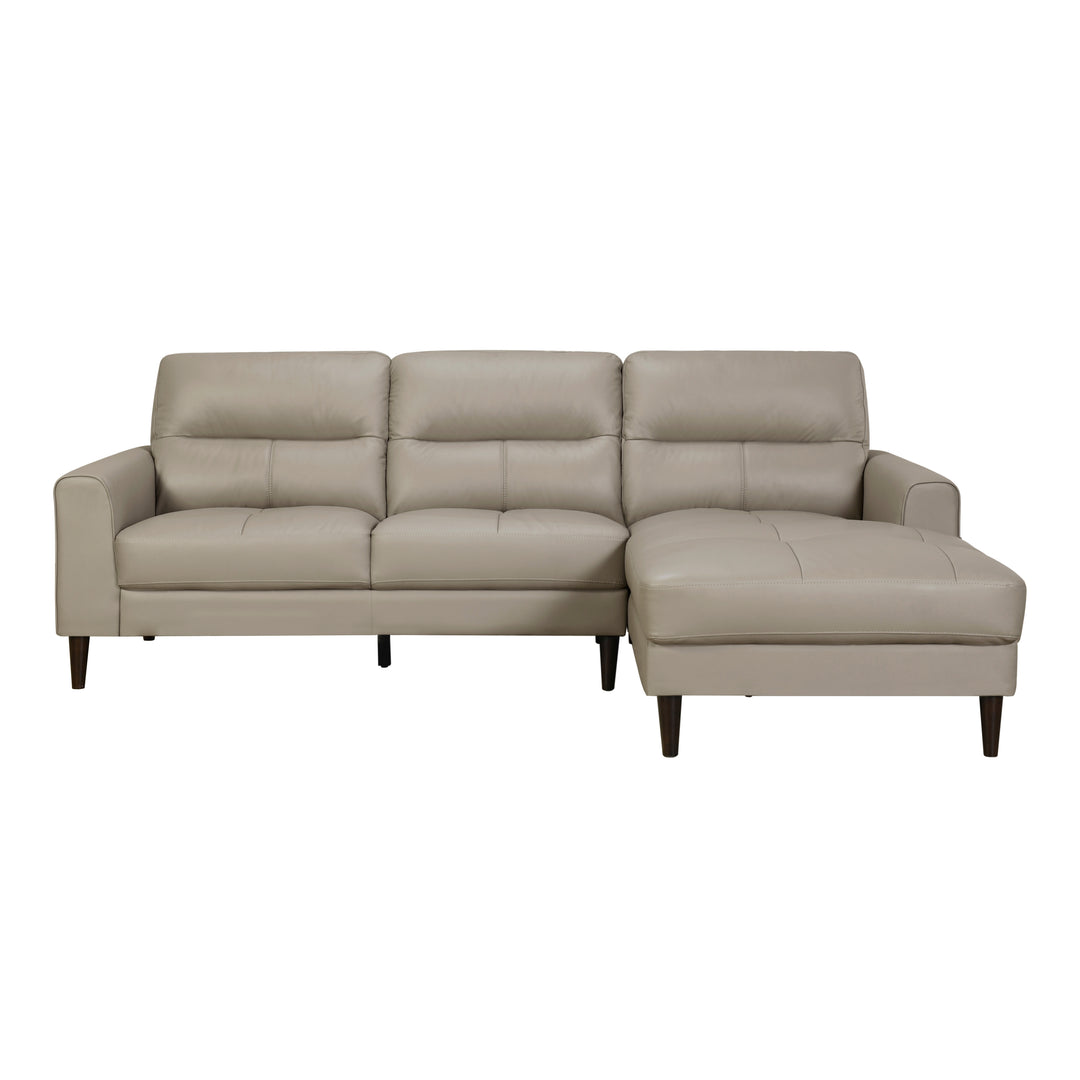 Lewes Modern Leather Light Brown Sectional