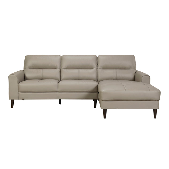 Lewes Modern Leather Light Brown Sectional
