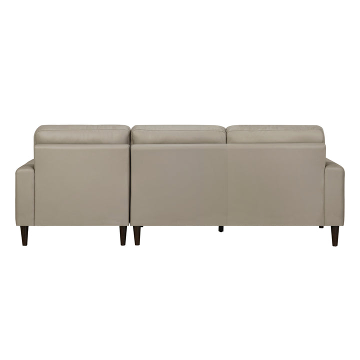 Lewes Modern Leather Light Brown Sectional