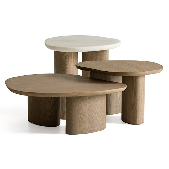 Raywood - Modern 3-Piece Buckwheat + Onyx Nesting Coffee Table Set