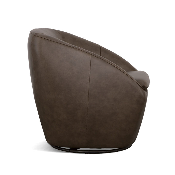 Wade Leather Swivel Chair in Milk Chocolate