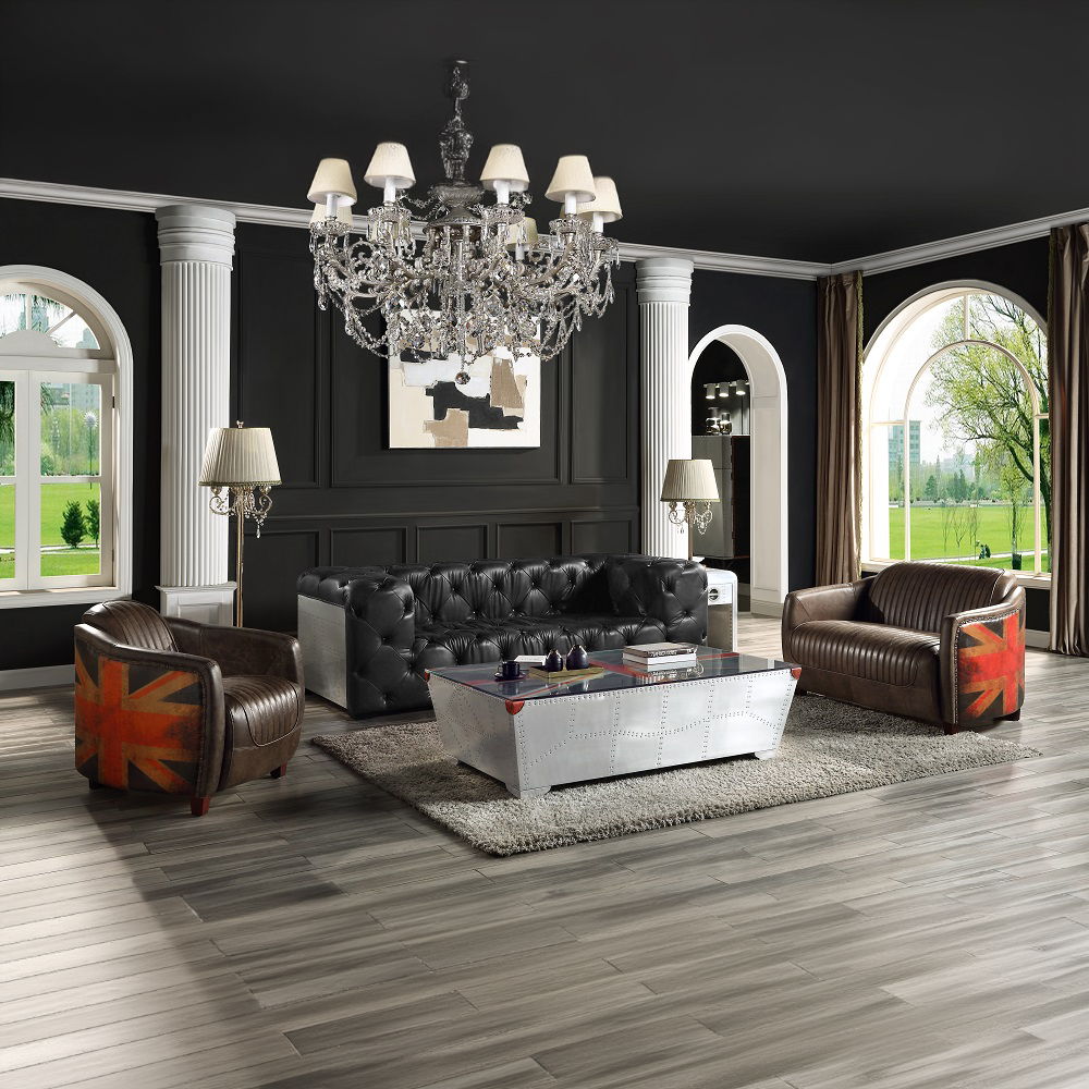 Brancaster - Loveseat - Antique Slate Top Grain Leather