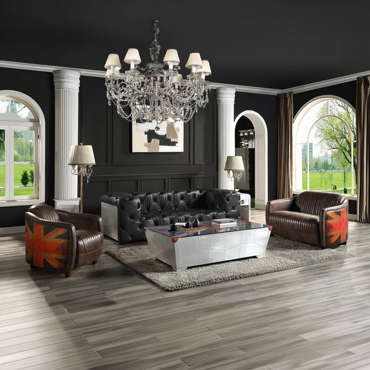 Brancaster - Loveseat - Antique Slate Top Grain Leather