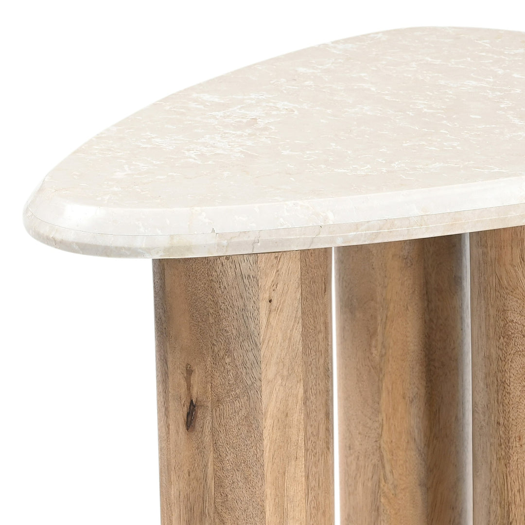 Marlin - Modern Marble  Mango Wood Nesting Table Set