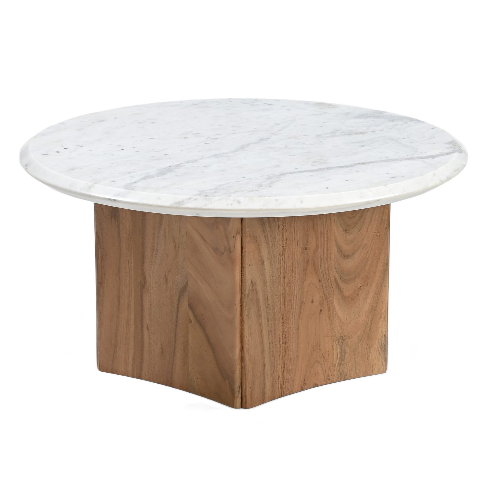 Dillinger - Modern White Marble  Mango Wood Coffee Table