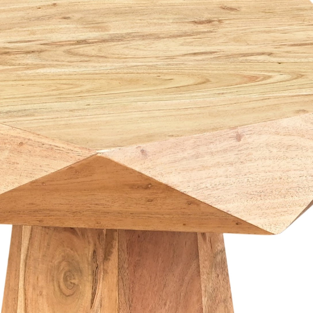 Duffy - Modern Acacia Pentagon End Table