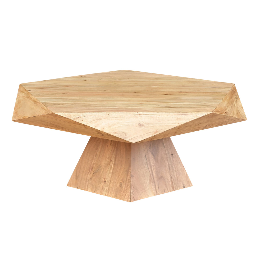 Duffy - Modern Acacia Pentagon Coffee Table