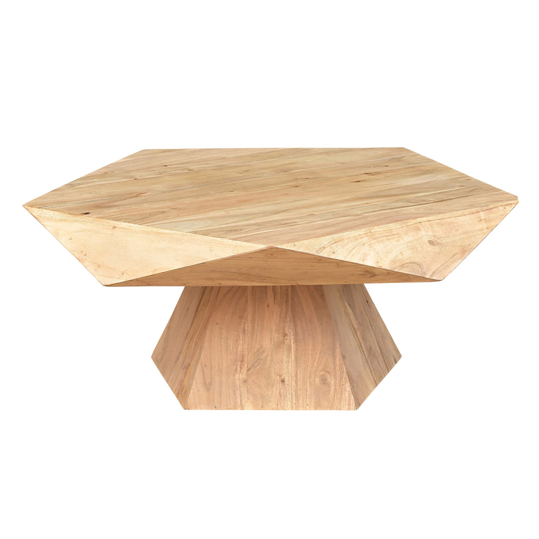 Duffy - Modern Acacia Pentagon Coffee Table